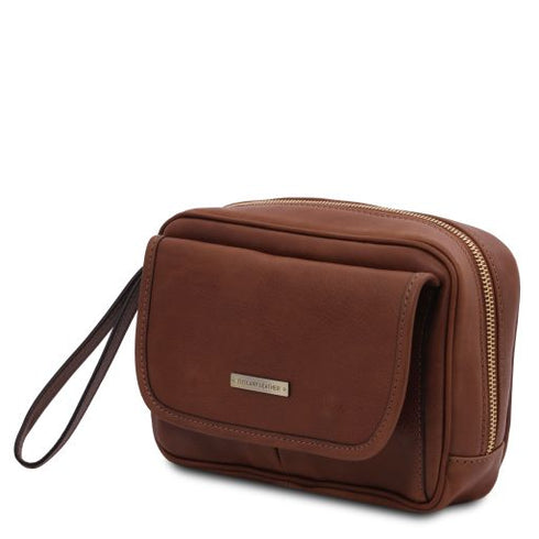 Ivan - Leather handy wrist bag for men